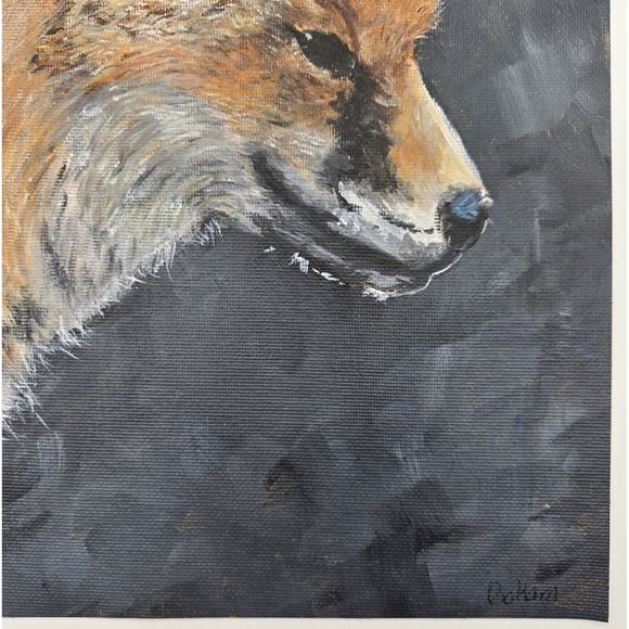 Original Acrylic Painting Red Fox Portrait 9x12 Wildlife Animal Art Canvas - Picture 5 of 7
